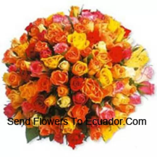 Bouquet de 101 Roses de Couleurs Mélangées